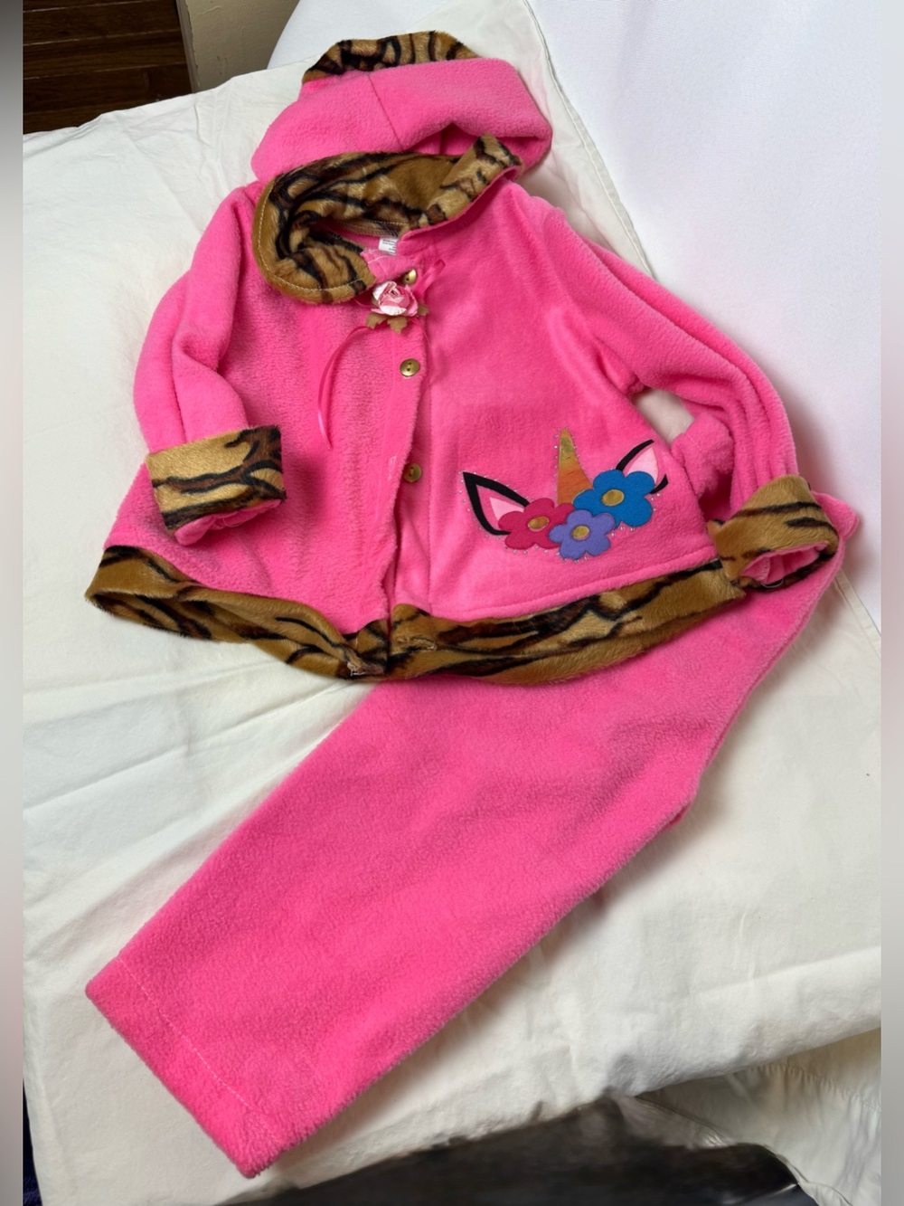 Toddler Girls Fleece Three piece jacket hat and pant set